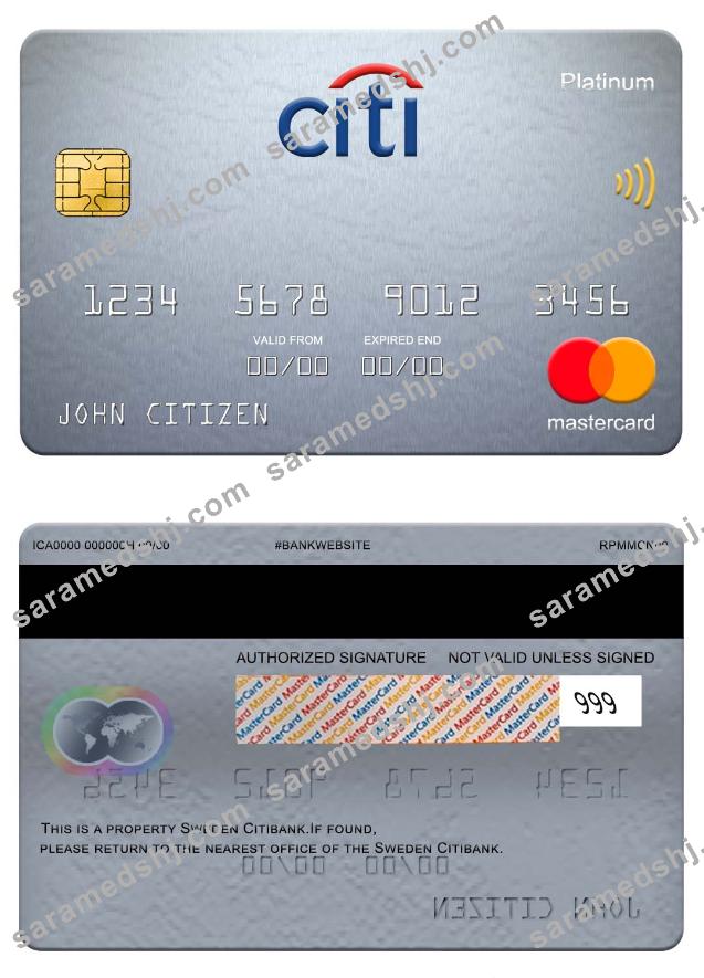Sweden Citibank mastercard platinum